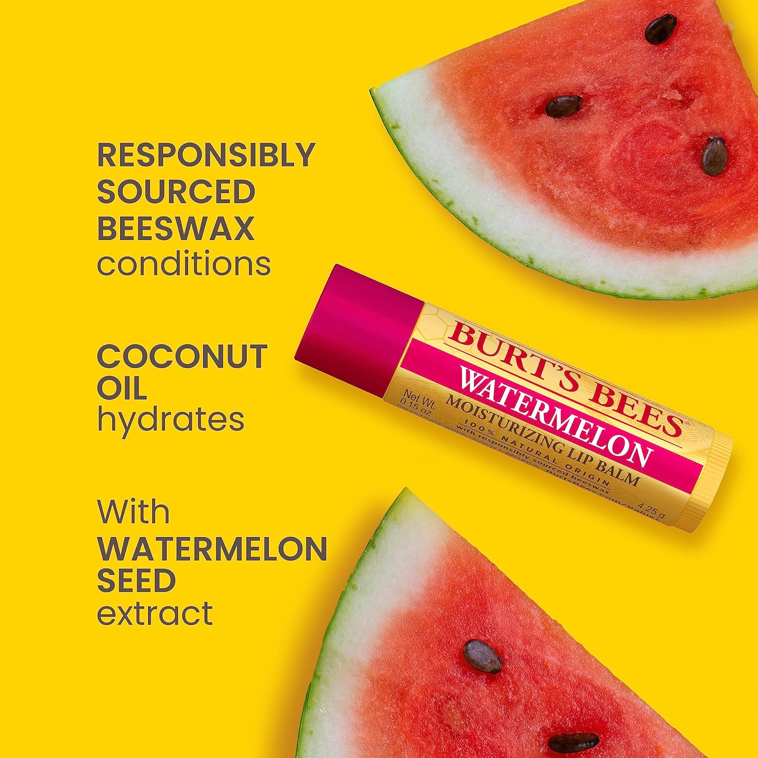 Burt's Bees Watermelon Lip Balm | 4.25g - Image 2