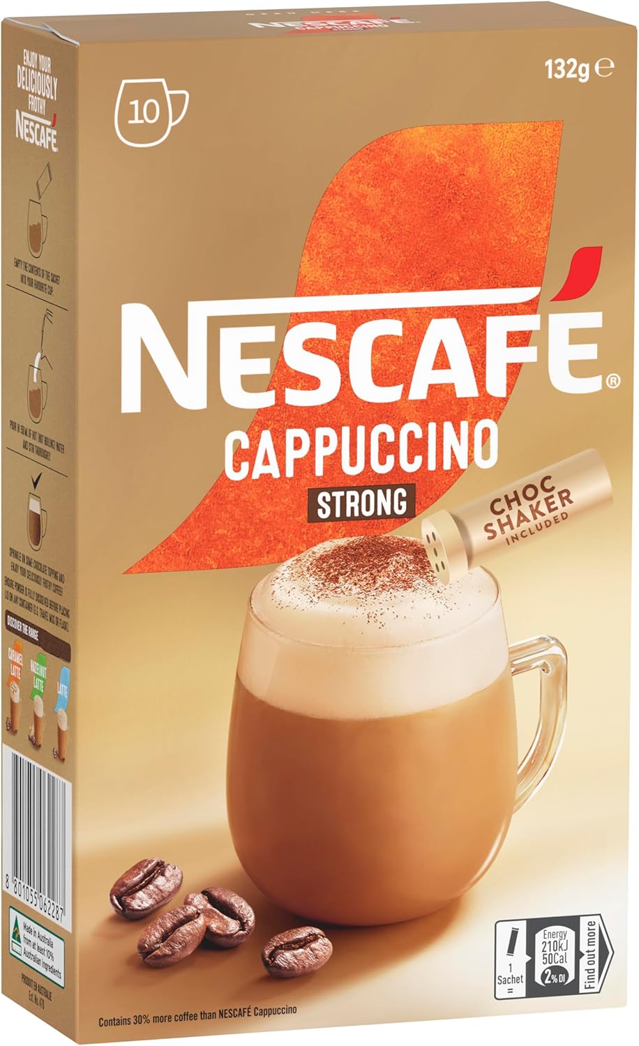 Nescafe Cappuccino Strong Coffee Sachets 10 pack