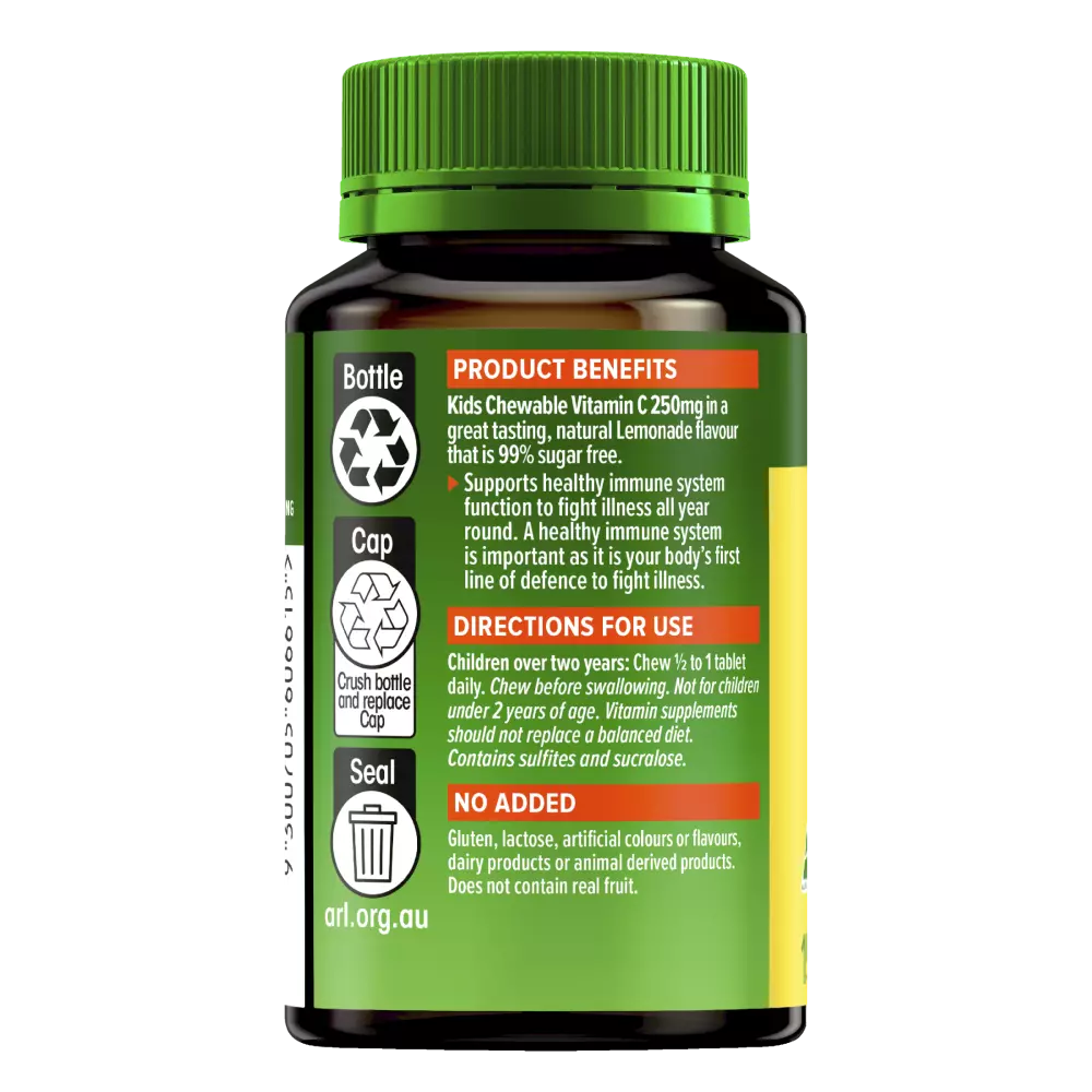 Cenovis Kids Chewable Vitamin C 250mg (Lemonade) 150 Tablets - Image 2