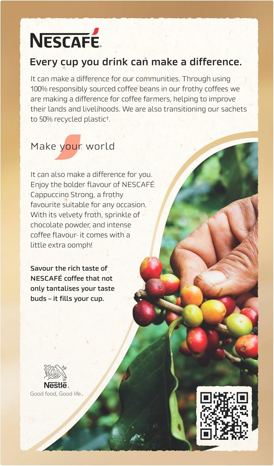 Nescafe Cappuccino Strong Coffee Sachets 10 pack - Image 3