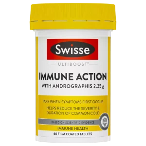 Swisse Ultiboost Immune Action with Andrographis to Help Reduce Common Cold Symptoms - 60 Tablets