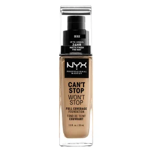 NYX Can't Stop Won't Stop Full Coverage Foundation Beige 30ml