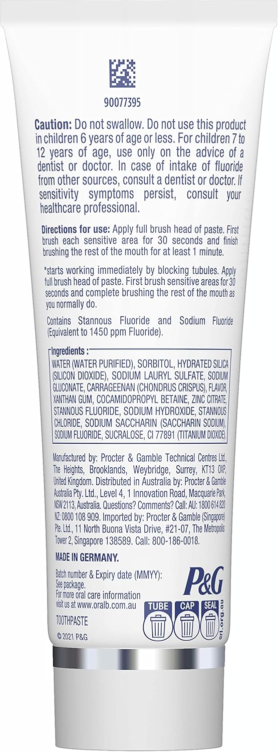 Oral-B Dental Science Sensitivity and Gum Gentle White Toothpaste 90g - Image 9