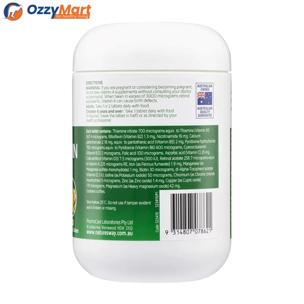 Nature's Way Complete Daily Multivitamin 200 Tablets - Image 2